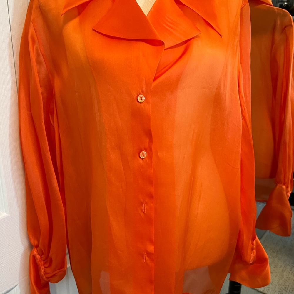 Garage Orange Buttoned Relaxed Blouse